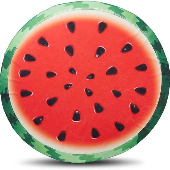 60 Inch Watermelon Beach Towel 5ft Round Pool Picnic Blanket Vacation Fun Fruit - Picture 1 of 8